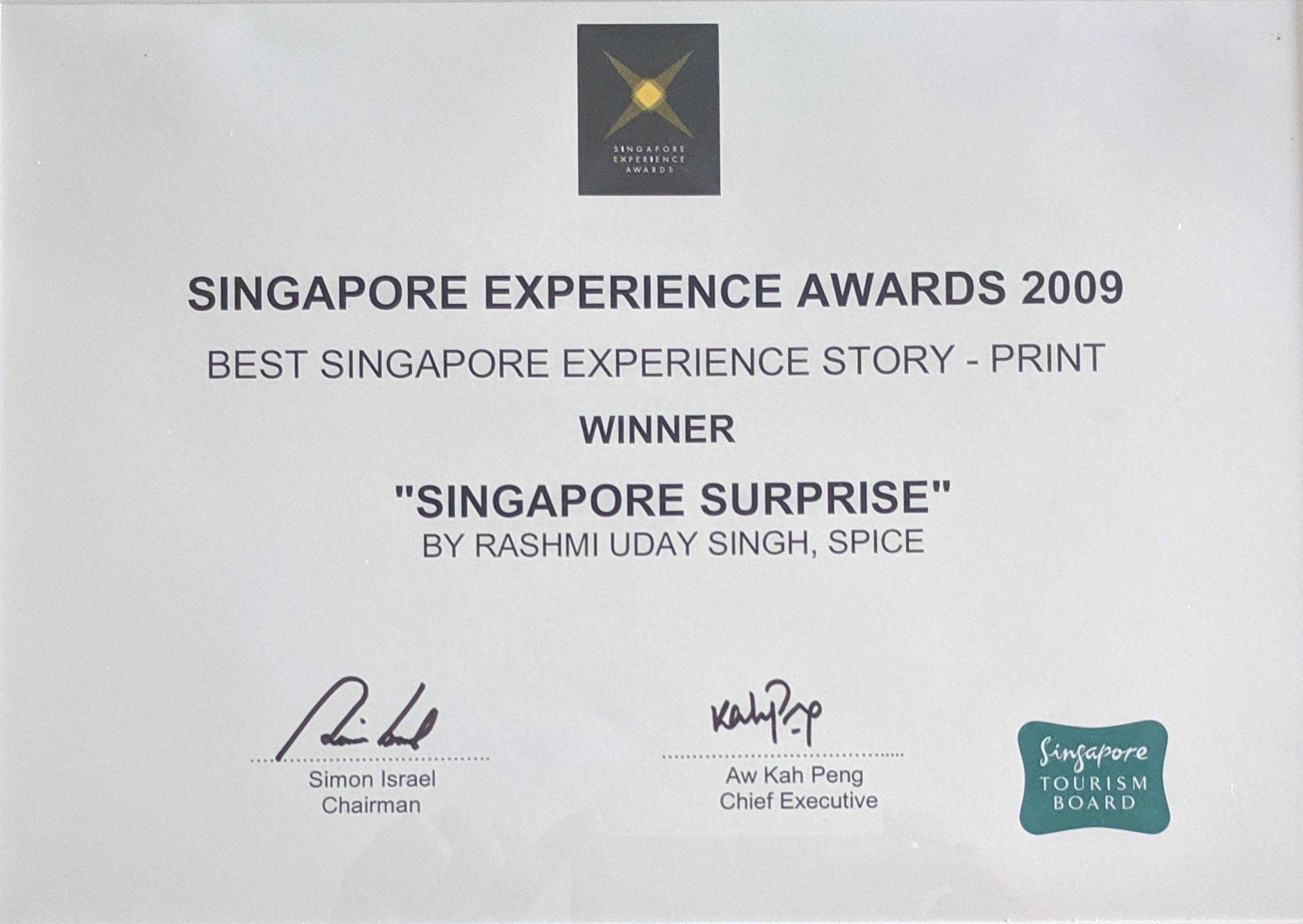 singapore experience award 2009