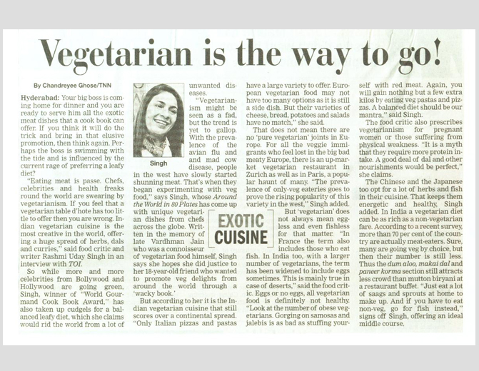Vegetarian is the way to go!