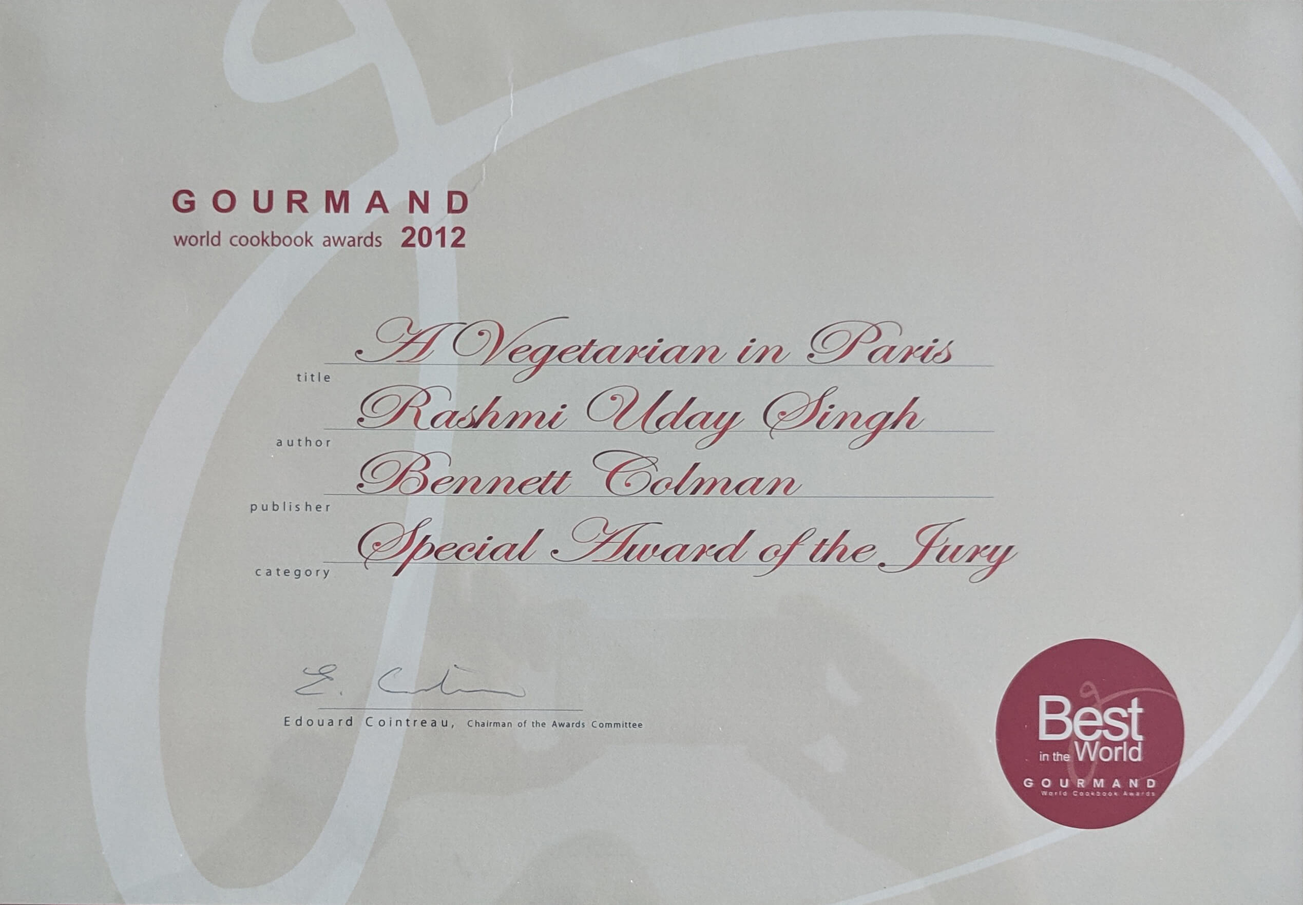 world gourmand award 2011